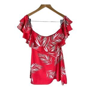 Lulus Be-Leaf The Hype Coral Pink Off-the-Shoulder Mini Dress